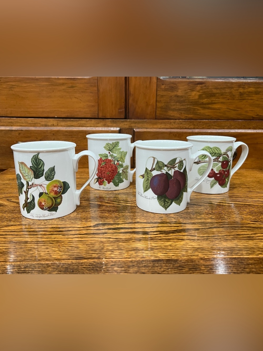 Vintage Portmeirion Pomona Mugs Set of 4 | Fruit & Botanical | Made in England